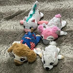Cutetito Plush Stuffed Animal Bundle Lot of 4 Cutetitos WITHOUT Blankets 1 Mini